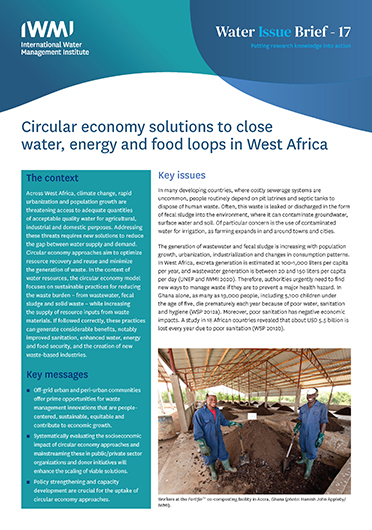 Circular economy solutions to close water, energy and food loops in West Africa (12/07/2021) 