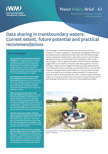 Data sharing in transboundary waters: current extent, future potential and practical recommendations (12/08/2021) 