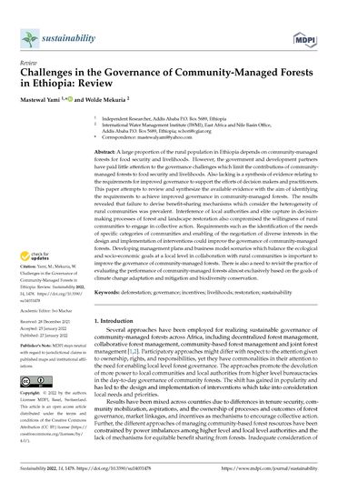 Challenges in the governance of community-managed forests in Ethiopia: review (02/28/2022) 