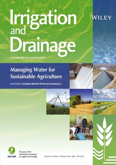 Agricultural water management practices to improve the climate resilience of irrigated agriculture in India (03/31/2022) 