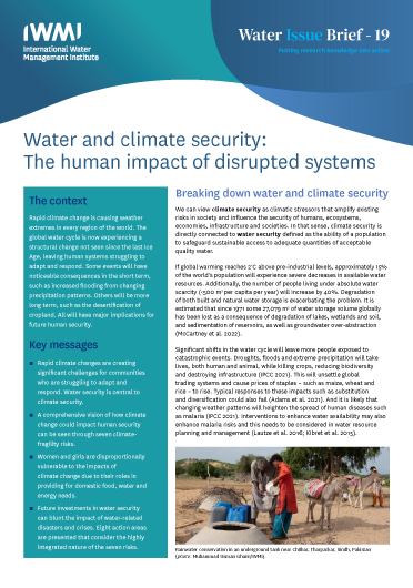Water and climate security: the human impact of disrupted systems (06/30/2022) 