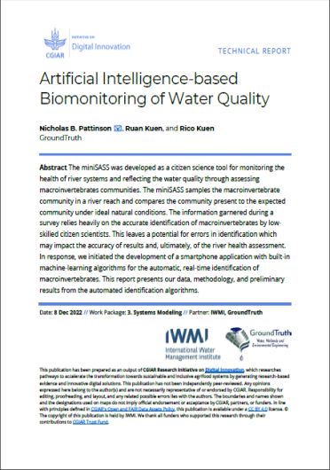 Artificial intelligence-based biomonitoring of water quality (01/31/2023) 