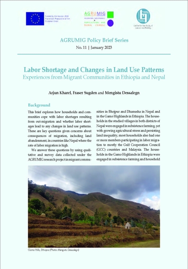 Labor shortage and changes in land use patterns: experiences from migrant communities in Ethiopia and Nepal. [Policy Brief of the Migration Governance and Agricultural and Rural Change (AGRUMIG) Project] (02/28/2023) 