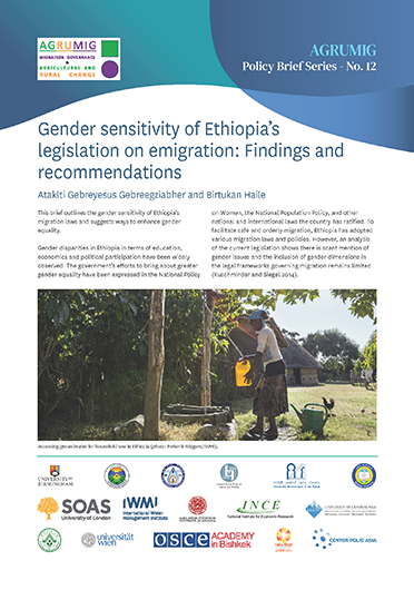 Gender sensitivity of Ethiopia’s legislation on emigration: findings and recommendations. [Policy Brief of the Migration Governance and Agricultural and Rural Change (AGRUMIG) Project] (05/31/2023) 
