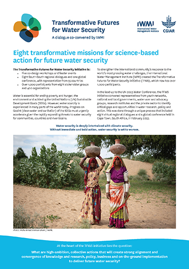 Eight transformative missions for science-based action for future water security (06/11/2023) 