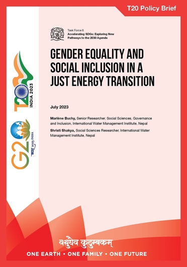 Gender equality and social inclusion in a just energy transition (07/31/2023) 