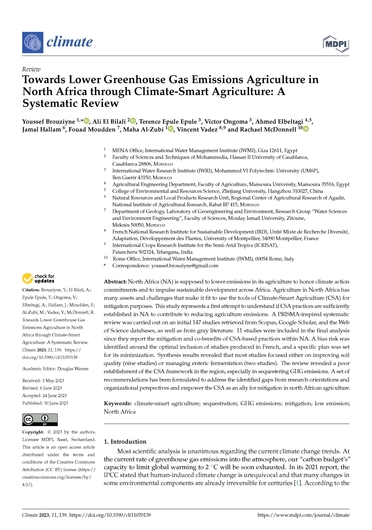 Towards lower greenhouse gas emissions agriculture in North Africa through climate-smart agriculture: a systematic review (07/14/2023) 