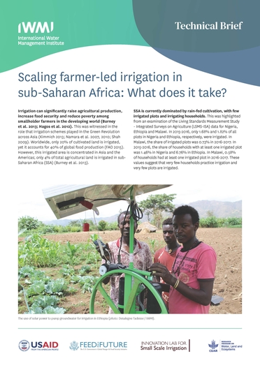 Scaling farmer-led irrigation in Sub-Saharan Africa: what does it take? (07/30/2023) 