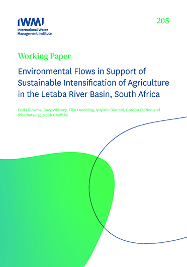 Environmental flows in support of sustainable intensification of agriculture in the Letaba River Basin, South Africa (08/08/2023) 
