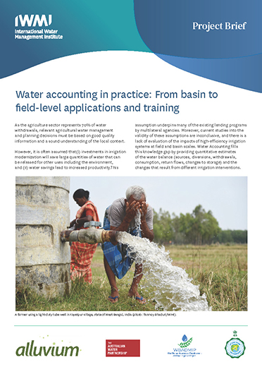Water accounting in practice: from basin to field-level applications and training (08/30/2023) 