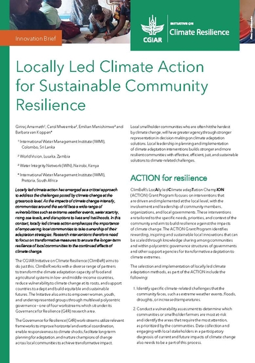 Locally led climate action for sustainable community resilience (10/31/2023) 