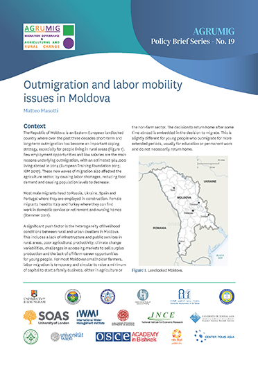 Outmigration and labor mobility issues in Moldova. [Policy Brief of the Migration Governance and Agricultural and Rural Change (AGRUMIG) Project] (09/30/2023) 