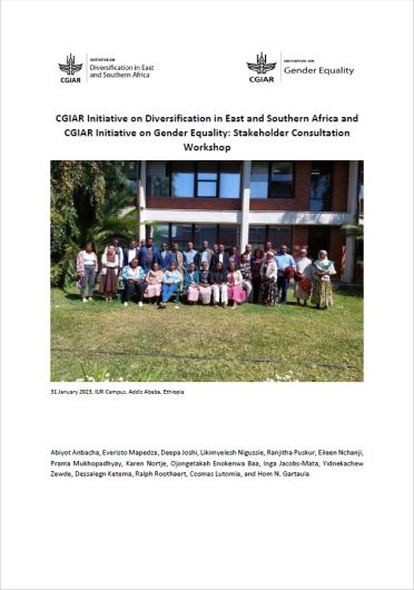 CGIAR Initiative on Diversification in East and Southern Africa and CGIAR Initiative on Gender Equality: Stakeholder Consultation Workshop. Proceedings of the Stakeholder Consultation Workshop, Addis Ababa, Ethiopia, 31 January 2023 (09/20/2023) 