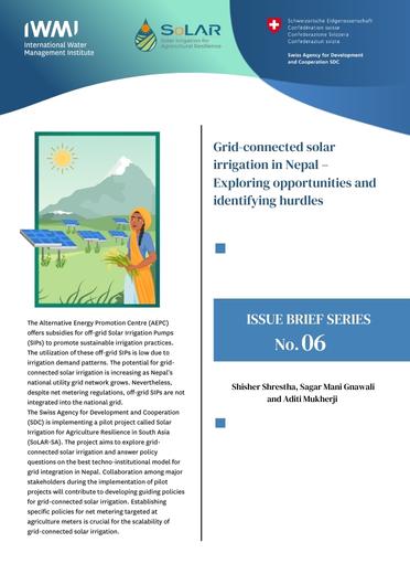 Grid-connected solar irrigation in Nepal - exploring opportunities and identifying hurdles (11/30/2023) 