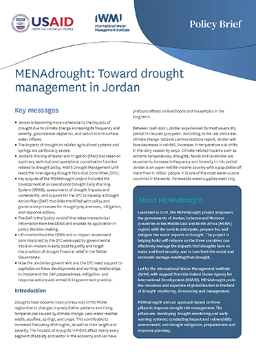MENAdrought: toward drought management in Jordan (10/31/2023) 