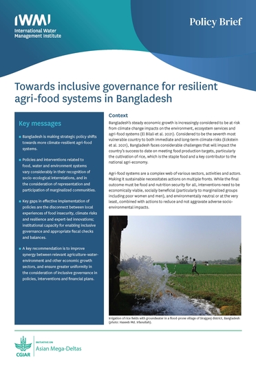 Towards inclusive governance for resilient agri-food systems in Bangladesh (11/28/2023) 