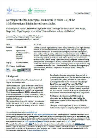 Development of the conceptual framework (version 2.0) of the Multidimensional Digital Inclusiveness Index (01/31/2024) 