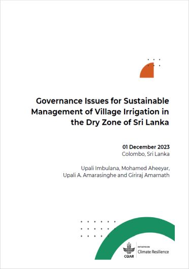 Governance issues for sustainable management of village irrigation in the Dry Zone of Sri Lanka (01/08/2024) 