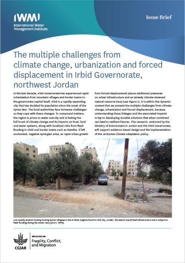 The multiple challenges from climate change, urbanization and forced displacement in Irbid Governorate, northwest Jordan (01/31/2024) 