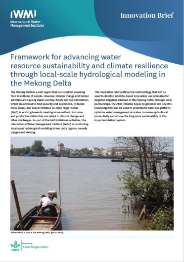Framework for advancing water resource sustainability and climate resilience through local-scale hydrological modeling in the Mekong Delta (01/31/2024) 