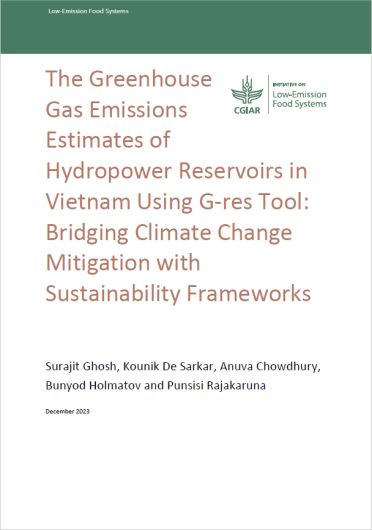 The greenhouse gas emissions estimates of hydropower reservoirs in Vietnam using G-res Tool: bridging climate change mitigation with sustainability frameworks (02/03/2024) 