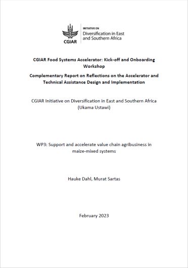 CGIAR Food Systems Accelerator: kick-off and onboarding workshop - complementary report on reflections on the accelerator and technical assistance design and implementation, Kigali, Rwanda, 22-24 February 2023 (02/08/2024) 