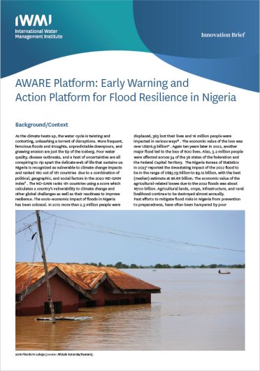 AWARE Platform: early warning and action platform for flood resilience in Nigeria (02/17/2024) 