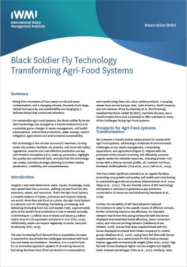 Black soldier fly technology transforming agri-food systems (02/17/2024) 