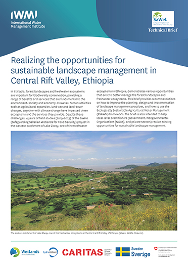 Realizing the opportunities for sustainable landscape management in Central Rift Valley, Ethiopia (03/31/2024) 